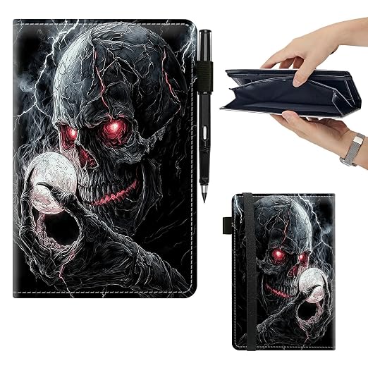 Dark Skull Large Server Book for Waitress & Waiter 9"x5.5" by Unknown