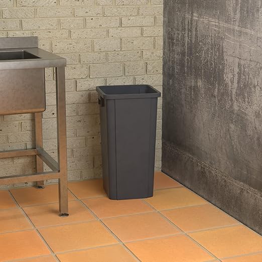 23 Gallon Grey Square Commercial Trash Can-DeskLoop Office