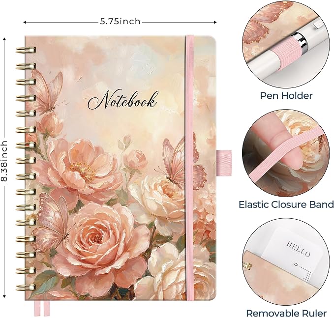 AHGXG Spiral Journal Notebook, 160 Lined Pages, A5 Medium Size, - Image 3