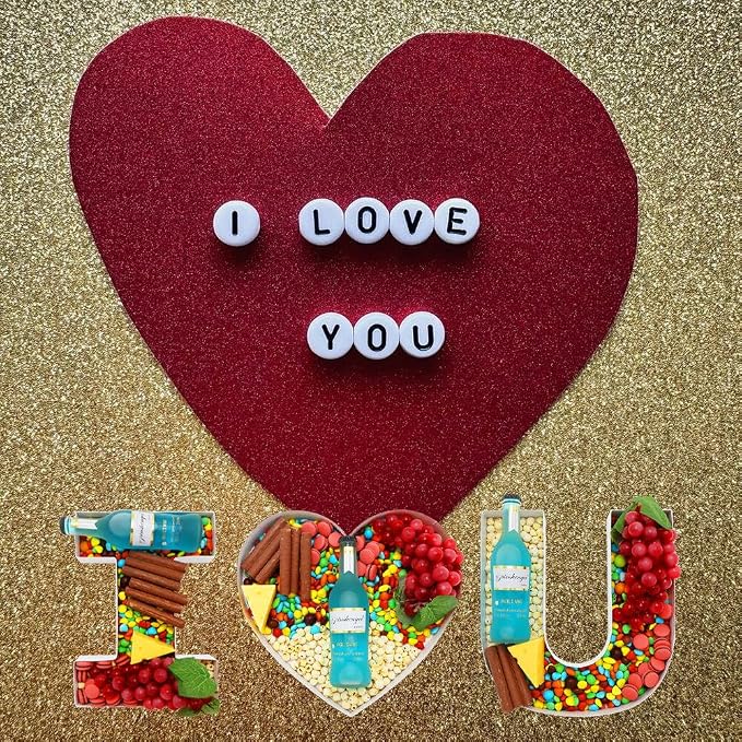 Cardboard Letter Fillable Charcuterie Board Candy Food Tray, 12.2 inch - Image 4