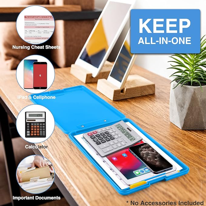 Sooez Clipboard with Storage, Plastic Storage Clipboards with Low Profile Clip - Image 5