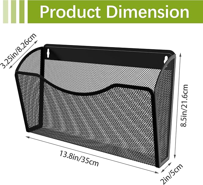 EasyPAG Single Pocket Wall File Organizer, Mesh Hanging File Folder Organizer - Image 4