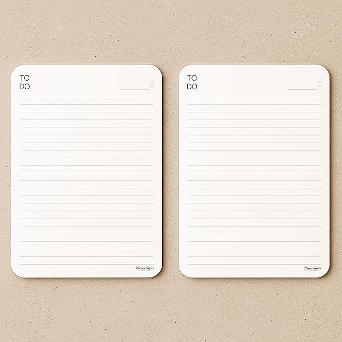 To Do List Notepad – (2 Pack, 50 Sheet Each) A5 Size (8.3"x5.8") Premium Thick Paper With Cardboard Back Support, Undated Daily Planner Notepad, Daily To Do List Notebook, Ruled Pages, Deadline Column.-DeskLoop Office