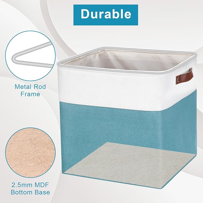 Bagnizer 13x13 Cube Storage Bins, Collapsible Fabric Storage Box, 4 Pack Closet - Image 5
