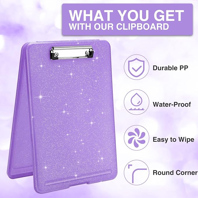 Sooez Clipboard with Storage, Plastic Storage Clipboards with Low Profile Clip - Image 3