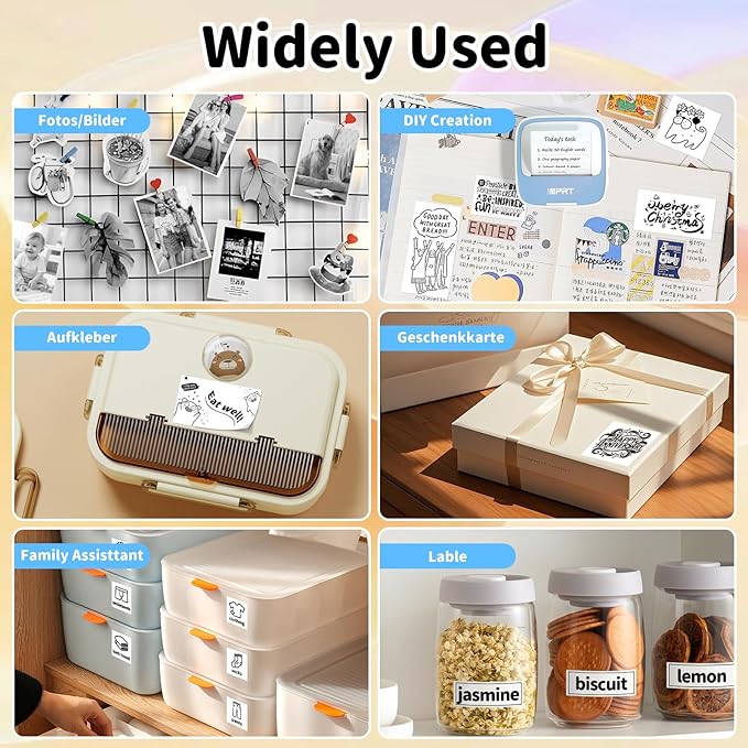 iDPRT Portable Mini Thermal Sticker Printer, Bluetooth Inkless Printers with 1 Roll Sticker Paper, Sticker Machine Efficiently and Quickly, for Notes, Journal, DIY, Kids Gift-DeskLoop Office