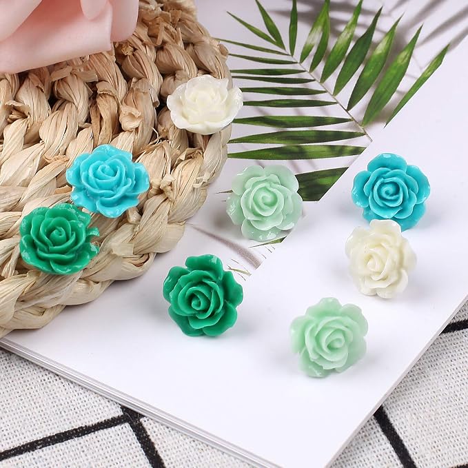 30 Pieces Rose Flower Pushpins Flower Thumb Tacks Cute Decorative Push Pins - Image 4