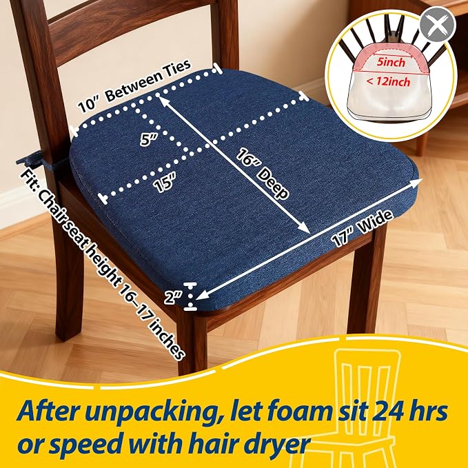 AAAAAcessories D-Shaped Chair Cushions, Machine-Washable Cover - Image 2