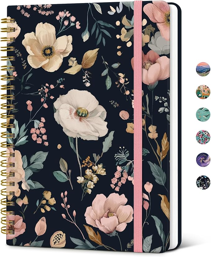 Taja Spiral Lined Journal for Women, Notebook for Work by Taja