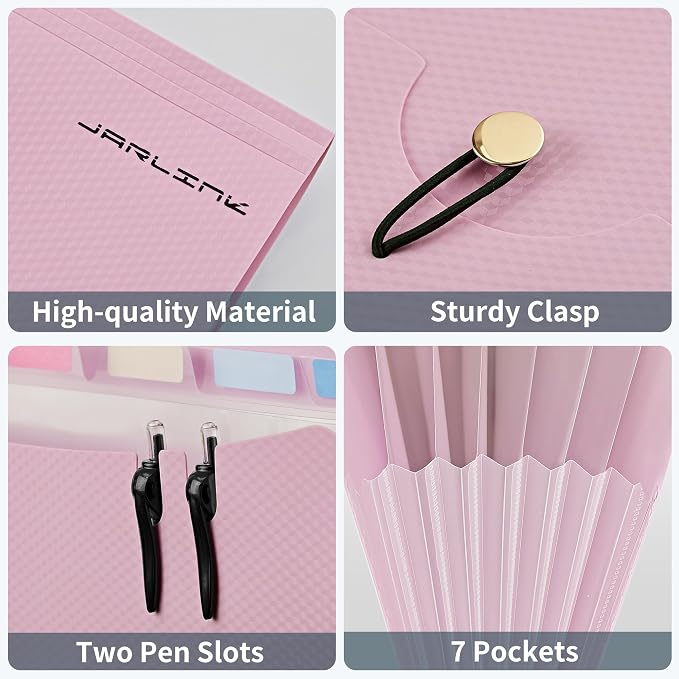 JARLINK 7 Pockets Expanding File Folder, A4 Size Accordion File Folders - Image 7