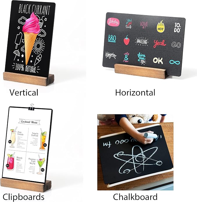 YEEON 3 Pack 8.7x12 in Desktop Small Chalkboard Sign - Image 2