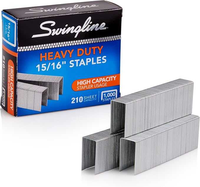 Swingline Staples, Heavy Duty, 15/16" Length, 210 Sheet Capacity, 1 Pack by Swingline