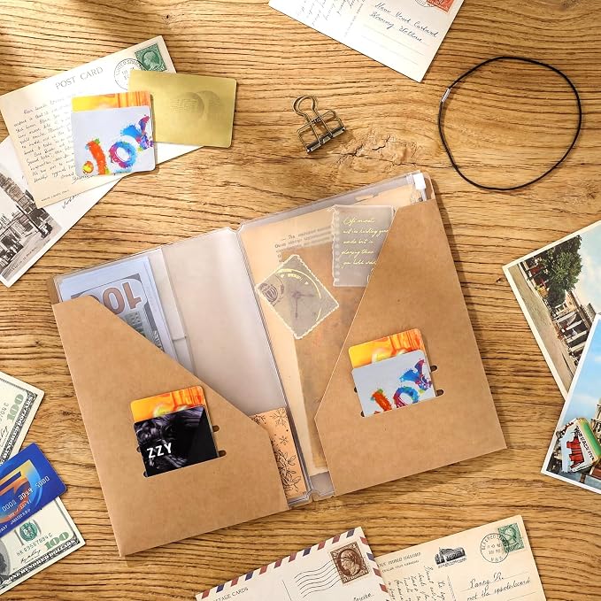 Travelers Journal Notebook Accessories Kit Include Travel Kraft File Folder - Image 4
