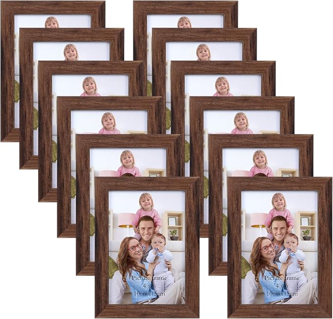 Giftgarden 4x6 Picture Frame Brown Set of 12 by Giftgarden
