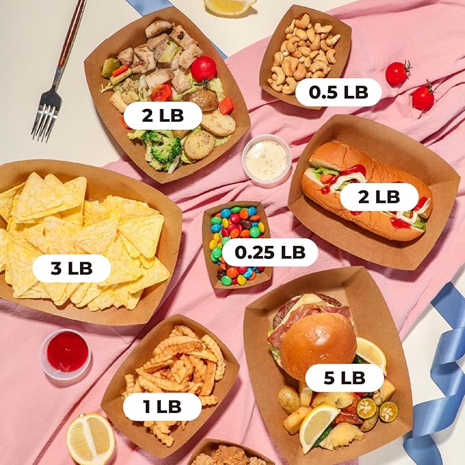 Fit Meal Prep [250 Pack 0.25 lb Paper Food Boats Heavy Duty Disposable Food - Image 6