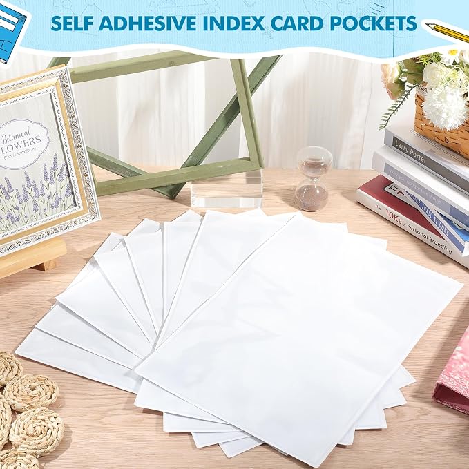 Outus 60 Pcs Self Adhesive Shop Ticket Holders Clear Plastic Sleeves Adhesive - Image 2
