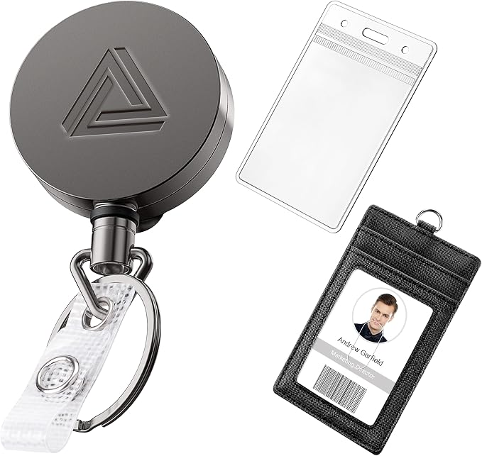 Heavy Duty Metal Retractable Badge Holder Reel by AZRRA