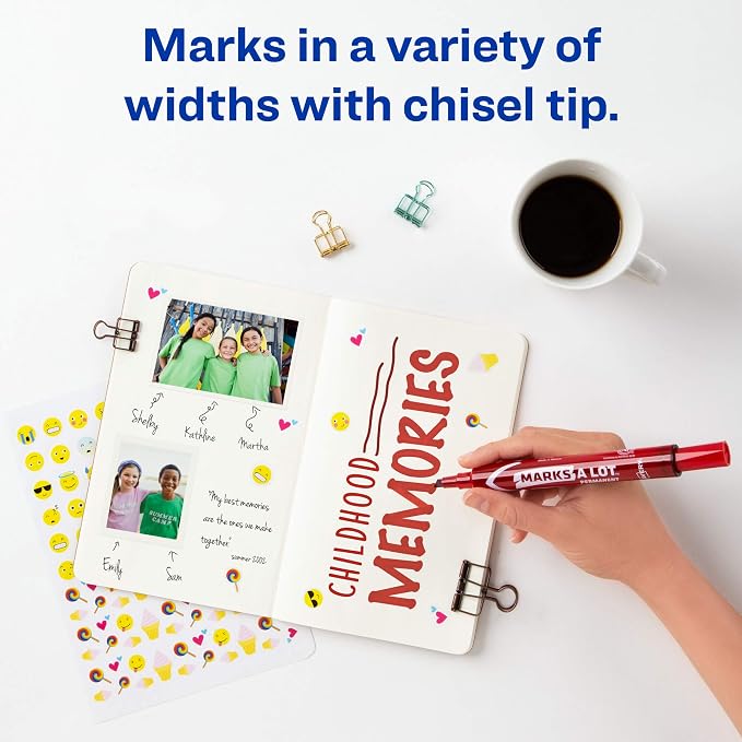 Avery Marks A Lot Permanent Markers, Large Desk-Style Size, Chisel Tip - Image 4