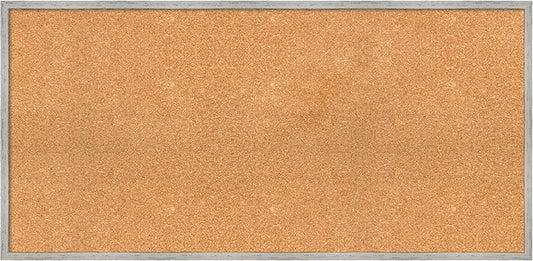 Amanti Art Natural Cork Board for Wall, 23x47 Vision Board with White Frame, Oversize Corkboard Office Decor for Home Organization, Cottage Corkboard Pinboard to Display Items for Home Organization-DeskLoop Office