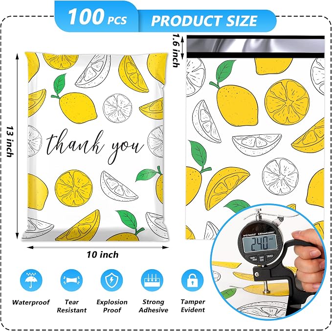 Thank You Poly Mailer 10x13 Inch 100 Pcs, Waterproof and Tear-Resistant - Image 2