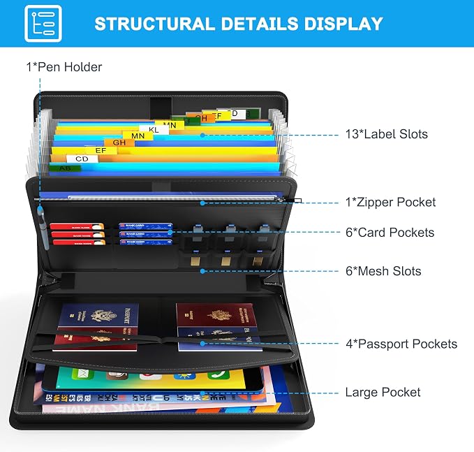 Hontom Fireproof Accordion File Organizer - Image 3