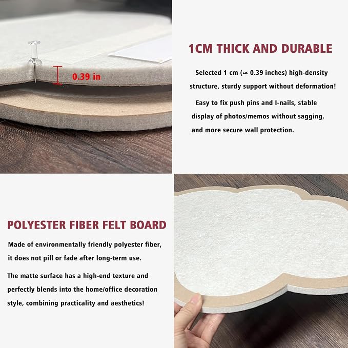 Cute Cloud Felt Board for Wall 24 x 16 Inch, Foldable Vision Board Kit - Image 3