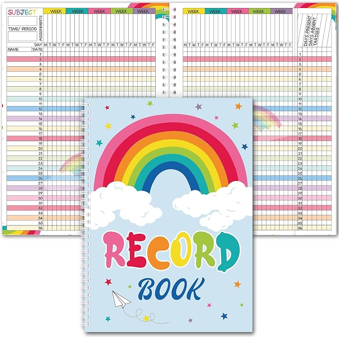 Fuyoooo Teacher Record Book Teacher Grade Books 2026-2027 Spiral Bound Record by Liraitoya