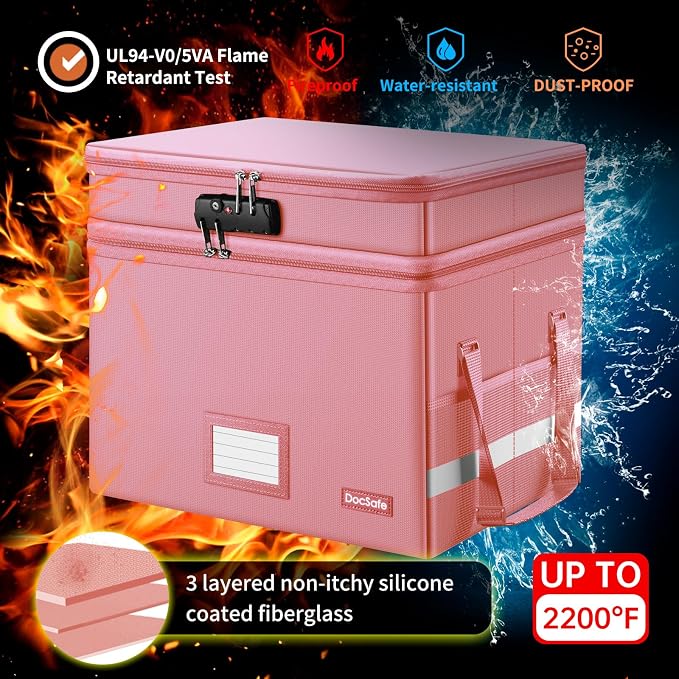 DocSafe File Box with Lock, Large Portable Home Office Filing Safe - Image 4
