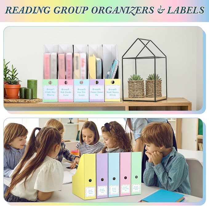 Pasimy 25 Pcs Pastel Cardboard Magazine File Holder Magazine Organizer Book Bin - Image 6