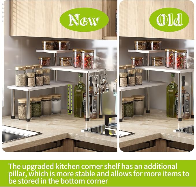 BMOSU Kitchen Corner Shelf Countertop Organizer - Image 4