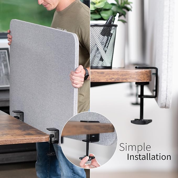 VIVO Clamp-on/Screw-on 24 x 24 inch Privacy Panel, Sound Absorbing Cubicle Desk - Image 8