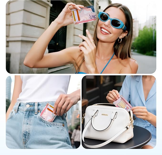 Travelambo Front Pocket Minimalist Leather Slim Wallet RFID Blocking Medium Size - Image 6