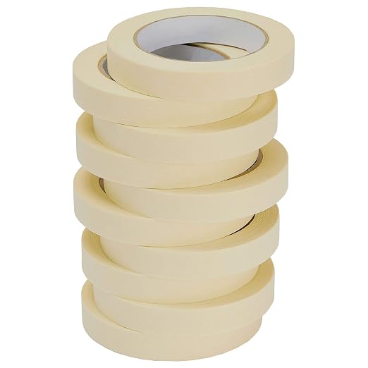 Lichamp Masking Tape 10 Pack General Purpose Beige White Color, 0.75 inch x 55 - Image 5