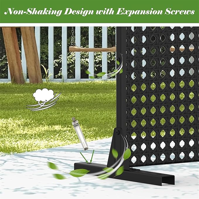 NicBex Room Divider 1 Panel Room Dividers with Rhombus Pattern Design Partition Room Dividers and Metal Privacy Screens Wall Divider for Outdoor, Room Separation,48.31" W x 15.75" D x 70.75" H, Black-DeskLoop Office