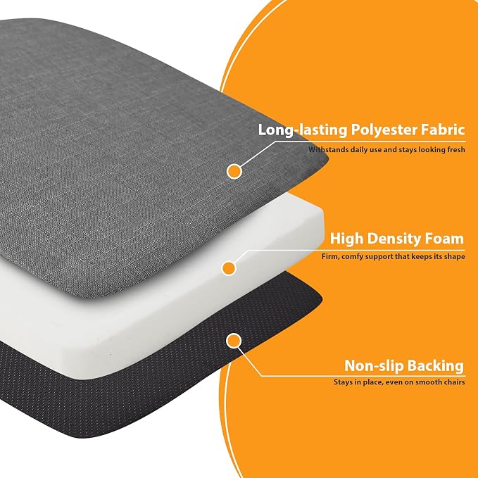 Ruqmuis Chair Cushions for Dining Chairs, D-Shaped Chair Pads - Image 4