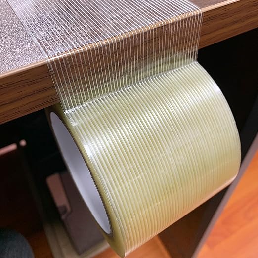 Strapping Tape 3 inch, Heavy Duty Shipping Packing Tape, Clear Filaments Run Lengthwise, Waterproof, Fiberglass Reinforced Packing Tape