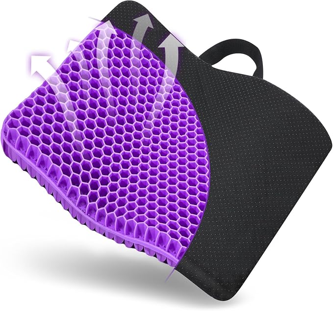 Gel Seat Cushion, for Long Sitting -Double Thick Gel Seat Cushion Breathable by Fzitiy