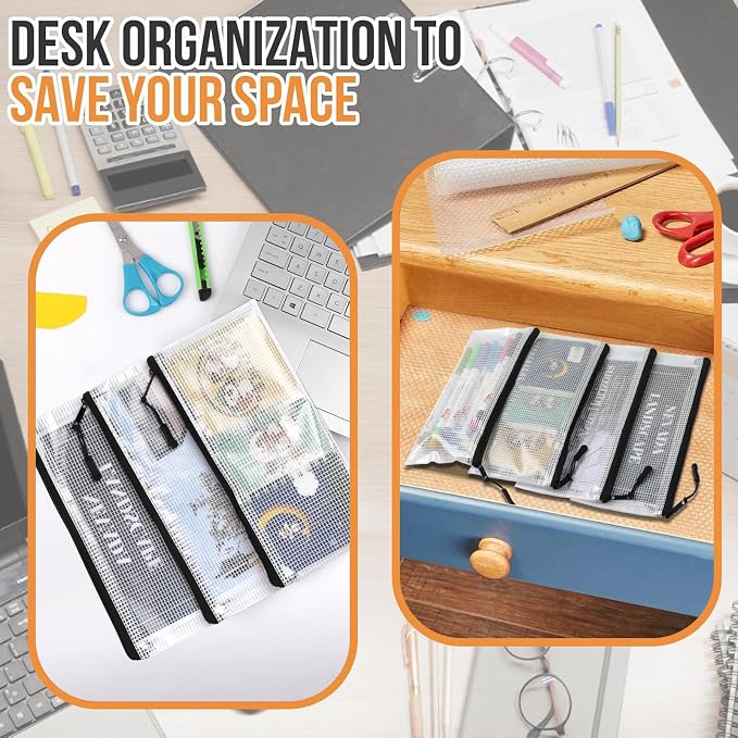 24pcs Mesh Zipper Pouch Bags 9.3 x 4.7 Inches, Travel Cosmetics Organization - Image 4