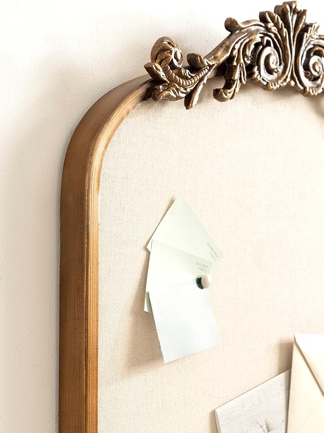 Kate and Laurel Arendahl Arch Pinboard; Gold; 19 x 31; Framed Arched Ornate - Image 5