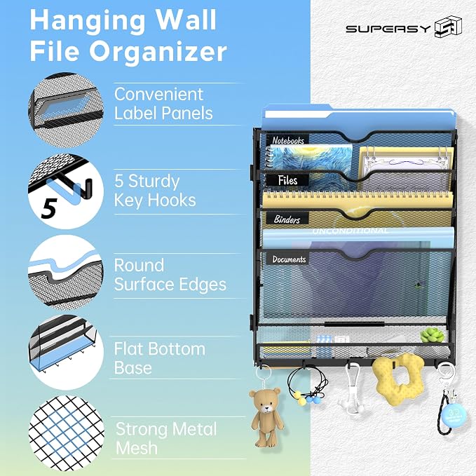SUPEASY 5 Tier Wall File Organizer - Image 3