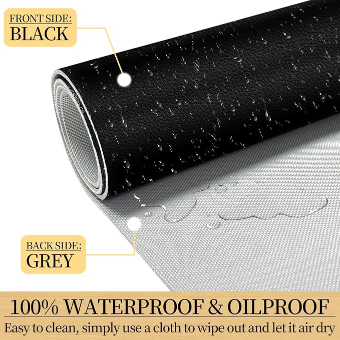 Leather Desk Pad Mat, Non-Slip Black Desk Mat, Large Mouse Pad - Image 4