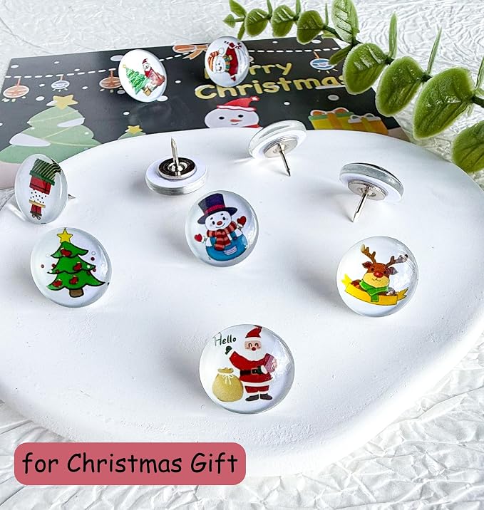 24Pcs Christmas Decorative Push pins, Cute Bulletin Board Tacks, Cork Board - Image 4