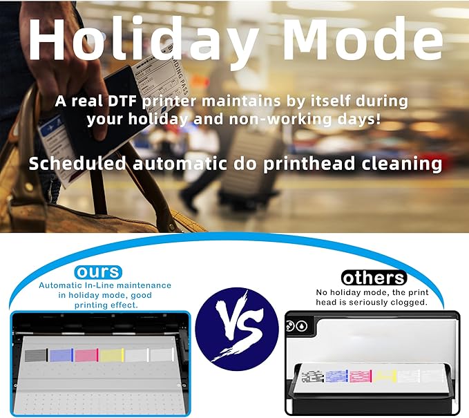 Lancelot Auto-Maintenance A3 M1630 Pro DTF Printer Transfer Printing Machine with White Ink Circulation and Auto-Film Cutter for DIY Print T-Shirt,Doule Speed for L1800/R1390 DTF Printer-DeskLoop Office