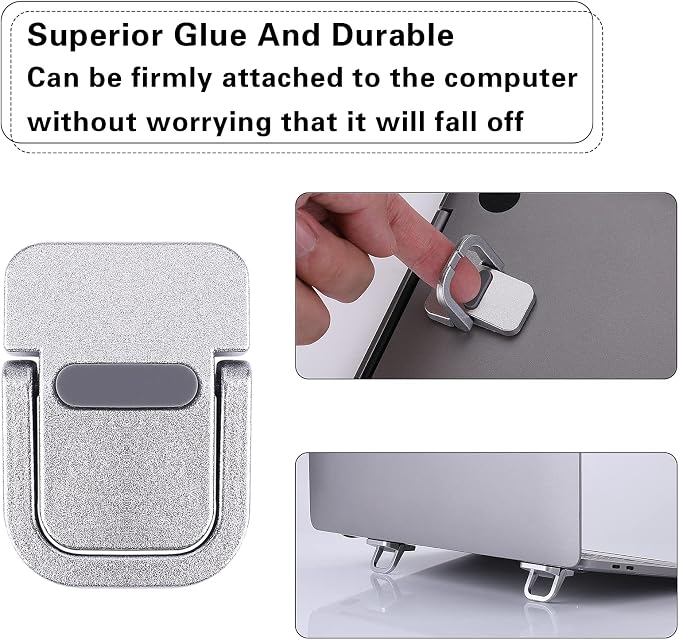Abeillo 2PCS Portable Keyboard Riser, Self-Adhesive Mini Laptop Stand Invisible - Image 5