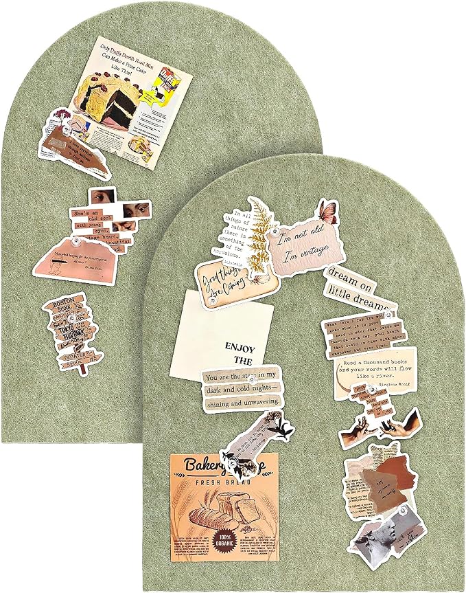 Arched Felt Bulletin Board, Cork Board Alternative by TORASO