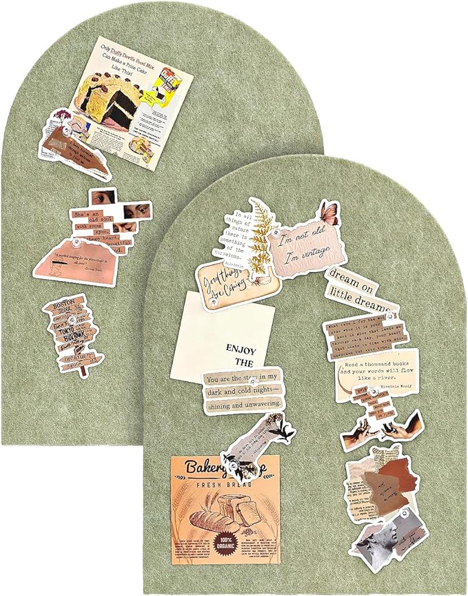 Arched Felt Bulletin Board, Cork Board Alternative by TORASO