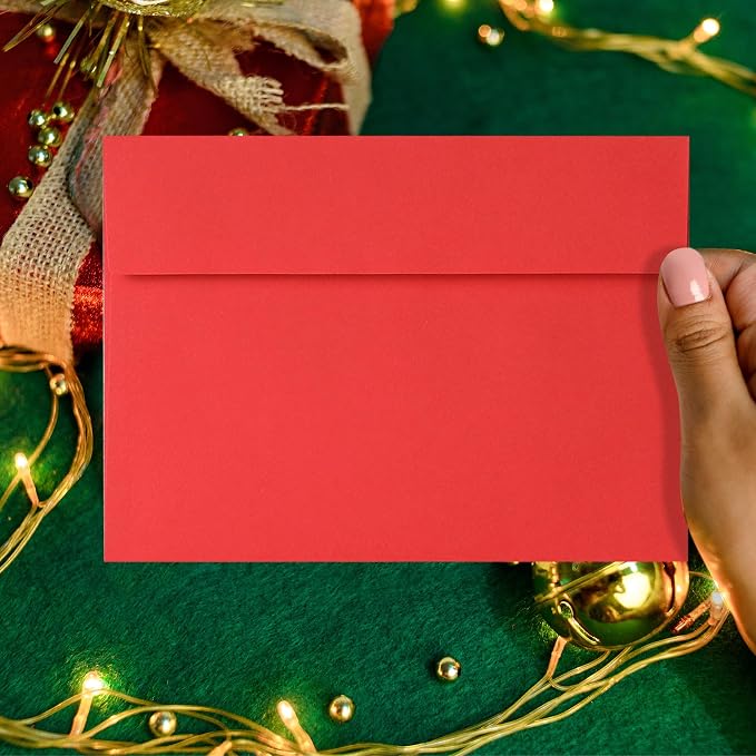 Red Envelopes 5x7 Inch, 50 Pack, Self Seal A7 Envelopes - Image 5