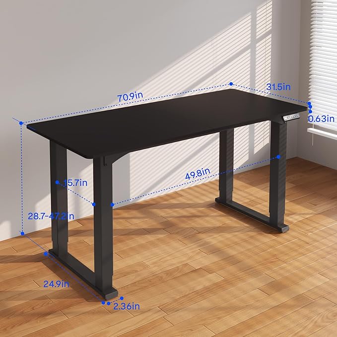 FLEXISPOT 4 Leg Standing Desk 71 x 32 Inch Electric Adjustable Height Sit Stand - Image 3