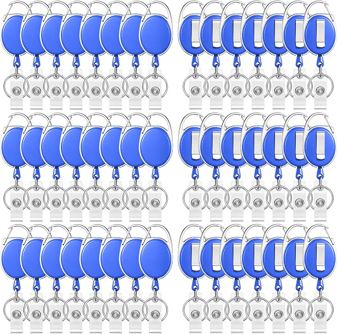 Honoson 50 Pcs Heavy Duty Retractable Badge Reels Batch ID Badge Holder by Honoson
