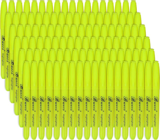 Buecs Highlighters Bulk Pack, Chisel Tip, Fluorescent Yellow, suitable by Buecs